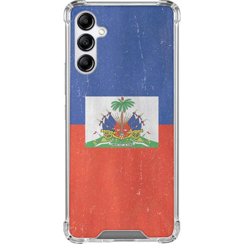 Haiti Flag Distressed Galaxy A15 5G Clear Case